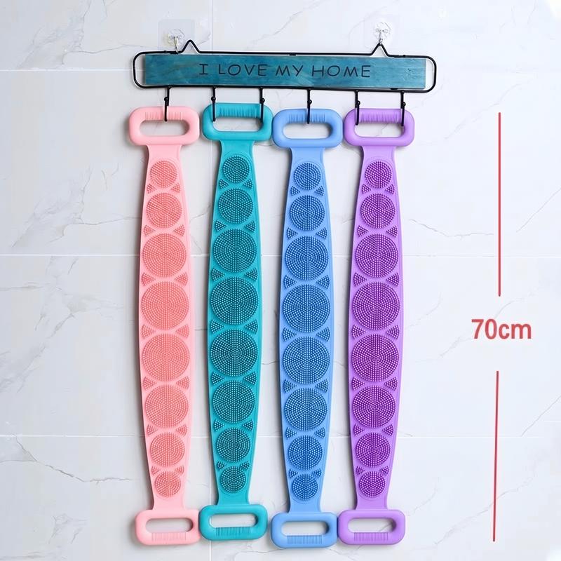 Double-Sided Silicone Back Scrubber, Exfoliating Body Brush Strap