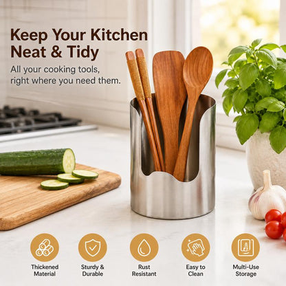1 Count, Thickened Stainless Steel Utensil Organizer