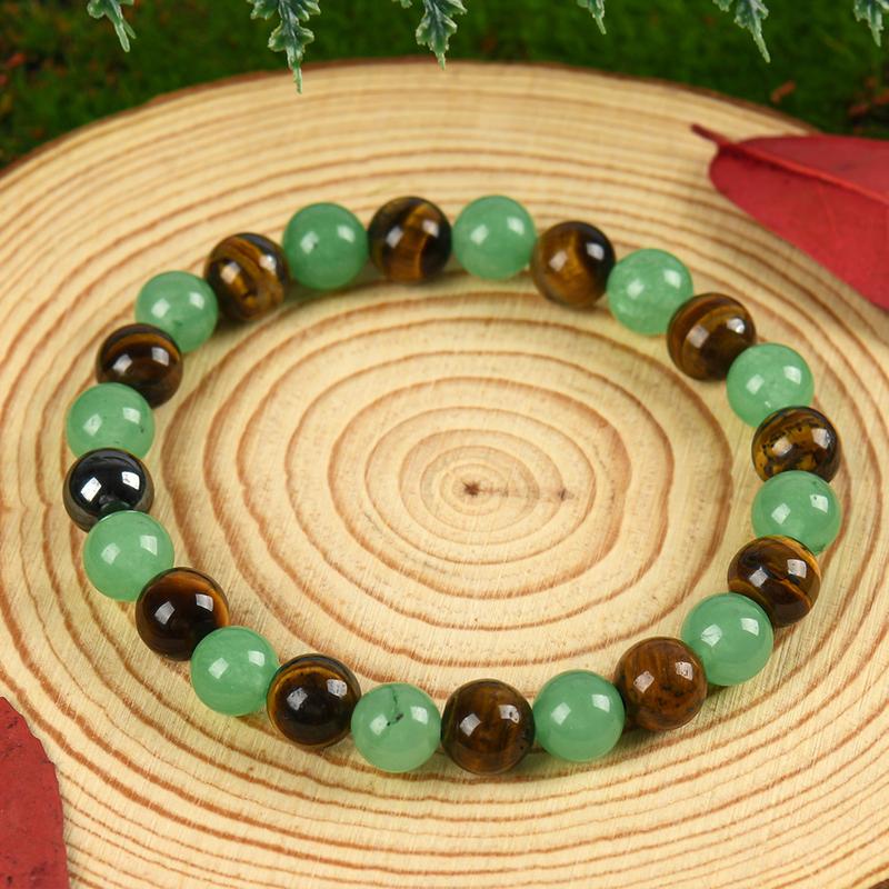 Money Bracelet – Green Aventurine & Tiger Eye