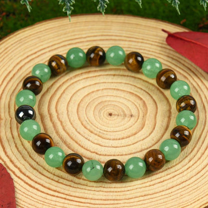 Money Bracelet – Green Aventurine & Tiger Eye