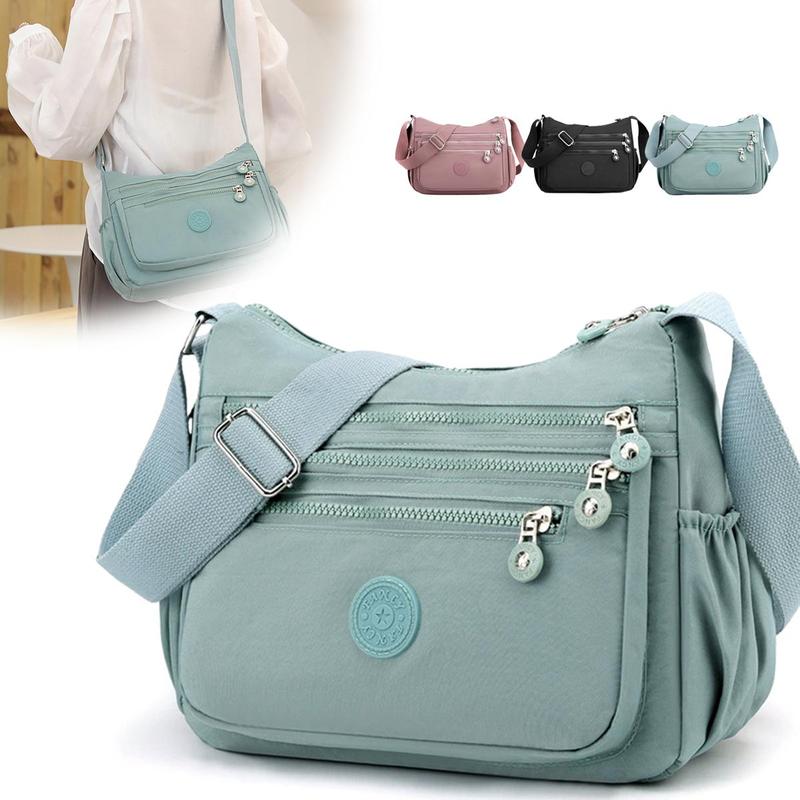 Nylon Fabric Crossbody Bag Anti-Theft Women's Shoulder Bag Multi-Layer Pocket Wallet