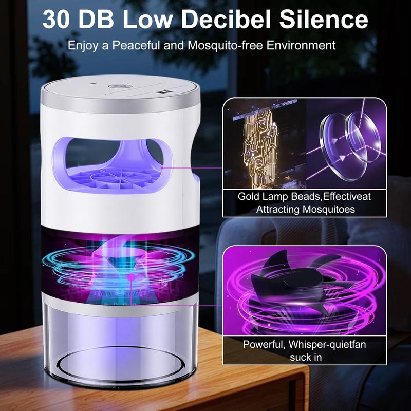 Indoor Insect Trap with Light and Suction Non Zapper Flying Bug Catcher
