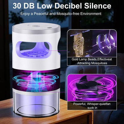 Indoor Insect Trap with Light and Suction Non Zapper Flying Bug Catcher
