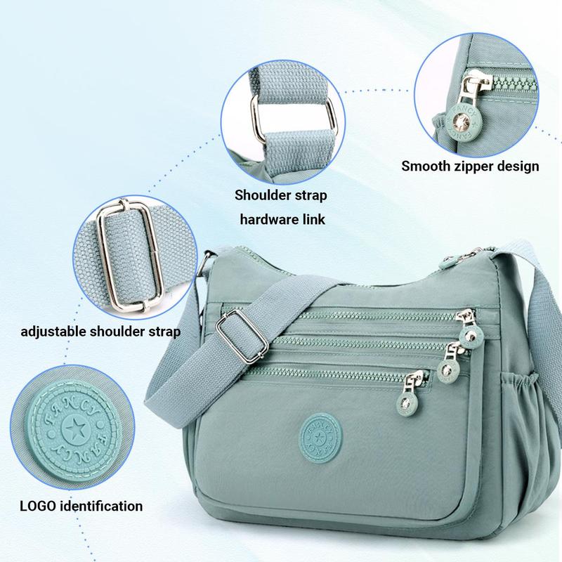 Nylon Fabric Crossbody Bag Anti-Theft Women's Shoulder Bag Multi-Layer Pocket Wallet