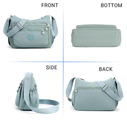 Nylon Fabric Crossbody Bag Anti-Theft Women's Shoulder Bag Multi-Layer Pocket Wallet
