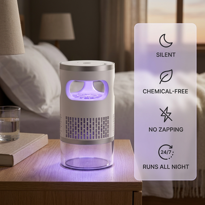 Indoor Insect Trap with Light and Suction Non Zapper Flying Bug Catcher